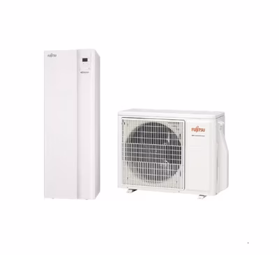 FUJITSU WATERSTAGE COMFORT WGYA100ML3 / WOYA100KLT OSZTOTT LEVEGŐ-VÍZ HŐSZIVATTYÚ BEÉPÍTETT HMV TÁROLÓVAL / 10 KW / R32